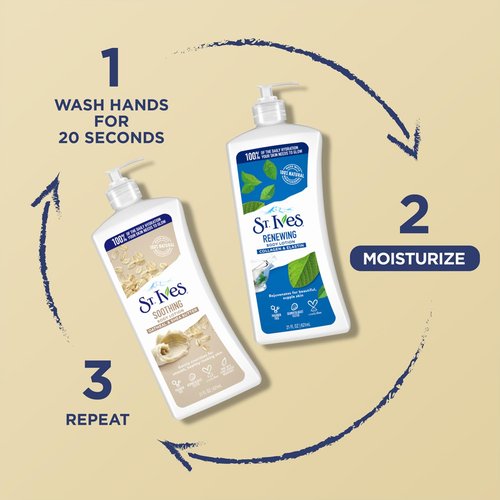 St. Ives Body Lotion Variety Pack – Soothing Oatmeal & Shea Butter Lotion + Renewing Collagen & Elastin, 21 Oz Ea (2 Piece Set)