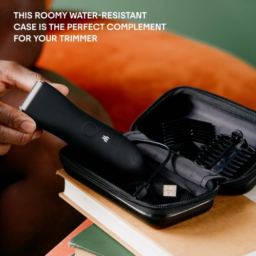 MERIDIAN Hard Case Groin Trimmer for Men and Women – Hard Travel Storage Case Trimmers and Accessories – Onyx Black