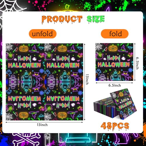 Halloween Paper Napkins 48 Pack - Ghost & Spooky Design for Parties & Events