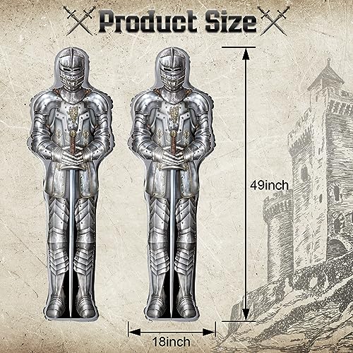 Medieval Knight Balloons Set - Foil Castle & Dragon Party Decorations for Halloween