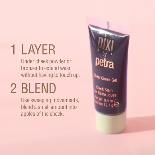 Pixi Sheer Cheek Gel - Flushed | Oil-Free Hydrating Gel Blush for a Natural Flush | 0.45 Fl Oz