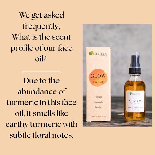 Aspen Kay Naturals Glow - Turmeric & Rosehip Face Oil, Natural & Organic Face Moisturizer with Turmeric, Camellia, Sea Buckthorn and Chamomile - Facial Serum - 2 oz