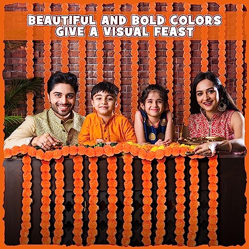 Artificial Marigold Garlands 5 Ft for Day of the Dead Decorations, 30 Pack