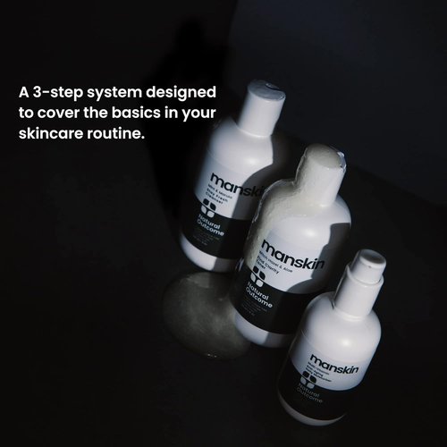 Natural Outcome Men's Skin Care Kit - Anti-Aging 3-Step Facial Care Regimen with Cleanser, Toner & Moisturizer