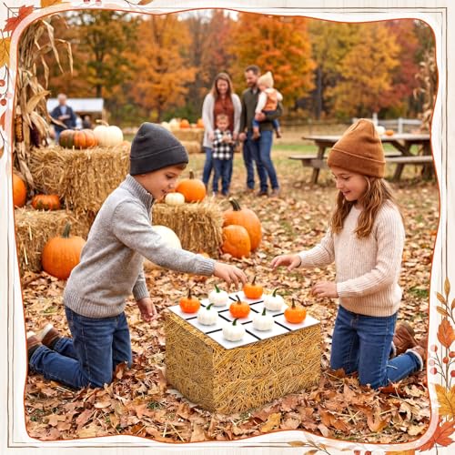 Halloween Pumpkin Tic Tac Toe Game Set - Indoor Outdoor Fall Party Game