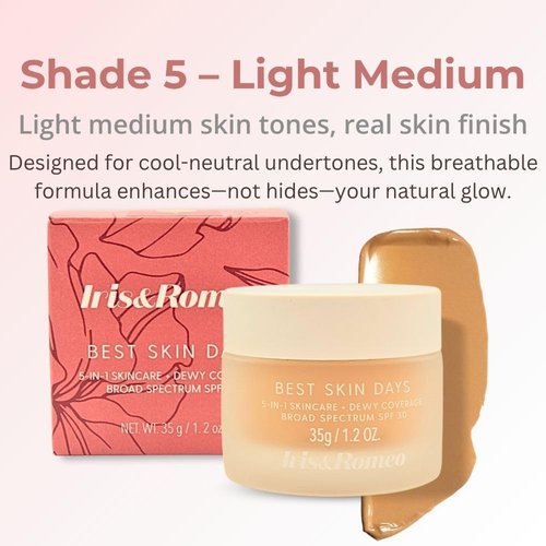 IRIS&ROMEO Tinted Moisturizer SPF30 - Best Skin Days with Vitamin C & Hyaluronic Acid | Light Medium, Warm-Neutral Undertones