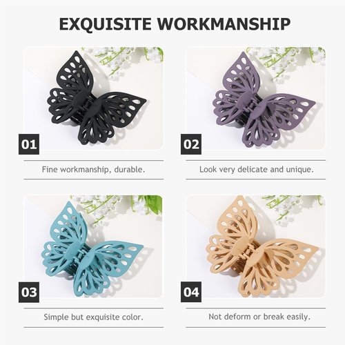 KALLORY 8pcs Butterfly Hair Clips: Large Butterfly Claw Clip - Hair Styling Accessories For Women Girls
