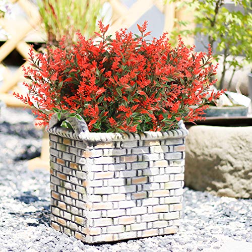 Artificial Lavender Flowers Plants - 8 Bundles UV Resistant Faux Garden Decor