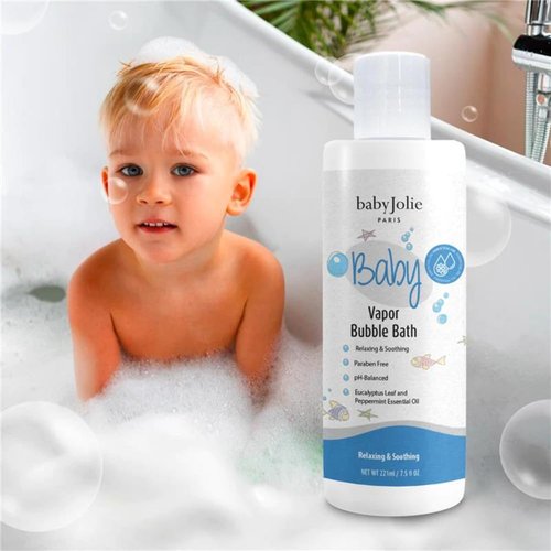 Baby Jolie Vapor Bubble Bath - Aromatherapy for Stuffy Nose & Cough Relief | 7.5 oz with Eucalyptus & Peppermint Extract