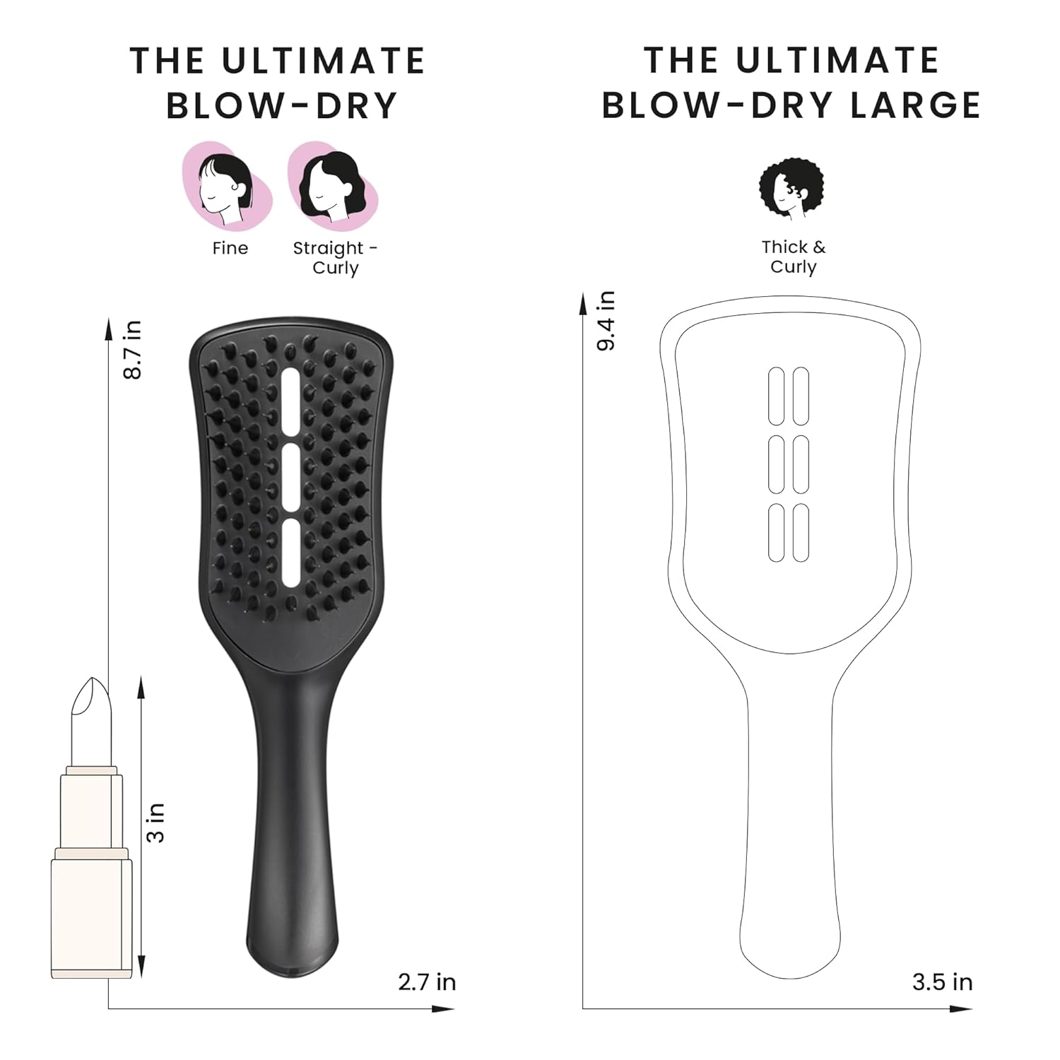 Tangle Teezer Ultimate Blow Dry Brush - Vented Hair Brush for Quick Blowouts & Volume | Jet Black