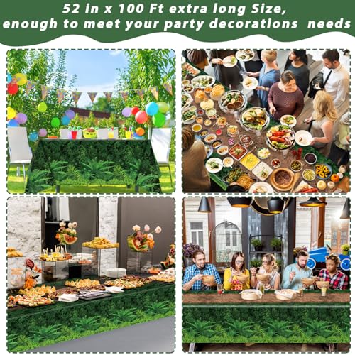 Forest Path Plastic Tablecloth Roll 52 x 100 ft for Jungle Party & Events