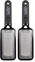 ForPro Premium Stainless Steel Foot Rasp, Colossal Foot File & Callus Remover, Instantly Removes Calluses & Smooths Cracked Heels, 10.75" L x 2.75" W, Black (Pack of 2)