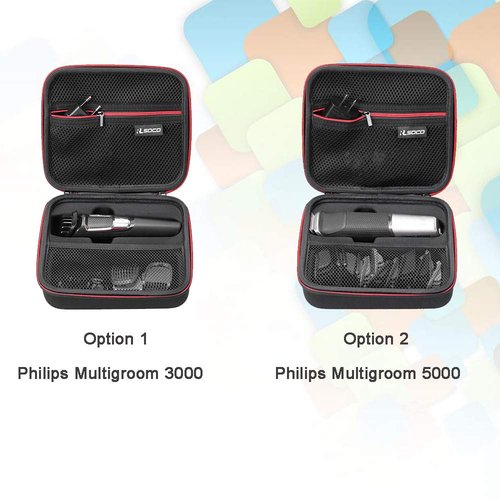 RLSOCO Hard Case for Philips Norelco Multigroom All-in-One Trimmer Series 3000 & Multigroom Series 5000,Fits for Philips MG3919/50,MG3939/50,MG5910/49,MG5970/49,MG3740/40,MG3750/50,MG3740/15 and More