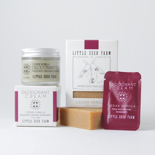 Little Seed Farm All-Natural Deodorant Cream - Cedar Vanilla, Aluminum-Free - 2.4oz | 68g