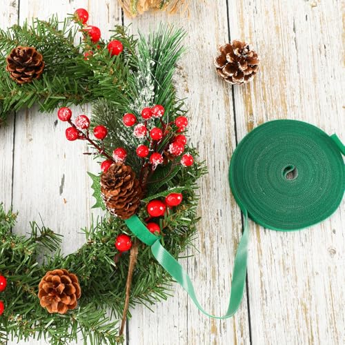 164ft Green Christmas Garland Ties - Reusable Holiday Decor Twists - Adjustable