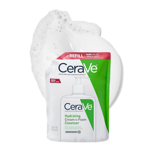 CeraVe Hydrating Cream To Foam Cleanser - Fragrance-Free Face Wash For Dry Skin, 16 Oz