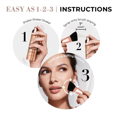 LUMINESS Face Time All In One Makeup Kit - Includes Face Palette, Airbrush Foundation, and Makeup Brush - Long-Wearing, Silky, Soft, Easy to Blend, 3-PC Make Up Set (03 - Light Medium)
