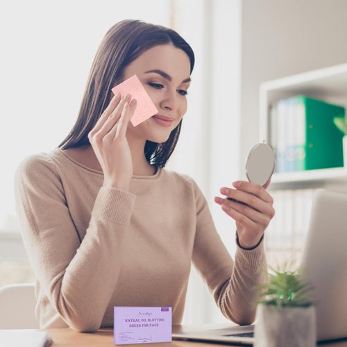 Anreign Face Oil Blotting Paper sheets- 8 pack 800 sheets Rose Natural Face Oil Blotting Paper rapidly absorb excess oils