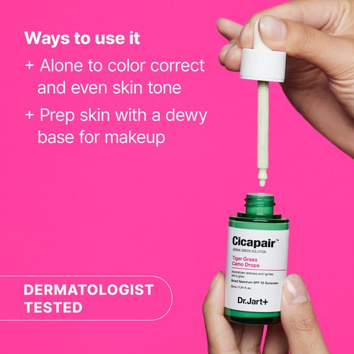 Dr.Jart+ Cicapair Tiger Grass Camo Drops - Tinted Serum SPF 35 with Centella Asiatica | Korean Skin Care Makeup Hybrid, 1.01 Fl Oz