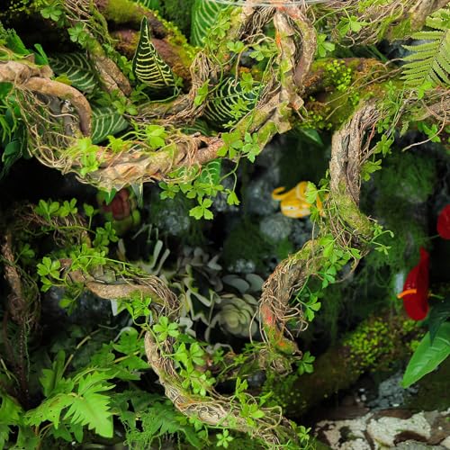 69-Inch Faux Leaf Grapevine Moss Tree Branch Garland for Halloween & Decor