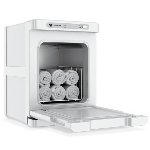 StateRiver Hot Towel Warmer, 5L Towel Warmer Cabinet, Small Towel Heater with Stainless Steel Rack, Professional Towel Heating Box, Use for Spa, Beauty Salon, Barber, Massage, Gym, Home (White)
