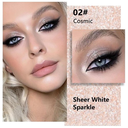 Evpct Pear White Shimmer Eyeshadow Palette - High Pigment Glitter for Mature Skin | Mini Cream Formula