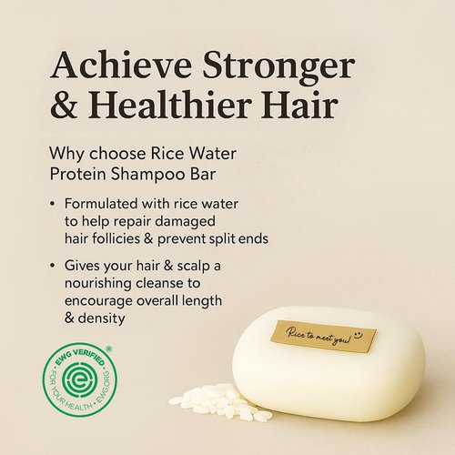 Mimosu Hair Growth Shampoo Bar - Fermented Rice Water 2-in-1 Formula | 5oz, Unscented, pH Balanced for Oily Hair