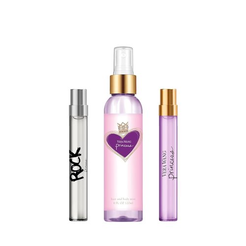 Vera Wang Princess | Rock Princess Body Mist & Eau de Toilette Spray Gift Set - Long Lasting Women's Fragrance with Peach, Jasmine & Vanilla Notes