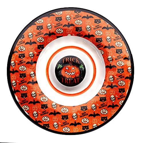 Halloween Spooky Serving Set with Trays and Bowl - Melamine, 3 Pieces