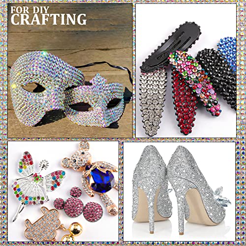 Colorful Rhinestones for Nails - AB & Transparent White Gems with Pickup Tools, 4520 Pcs, Variation 03