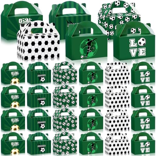 Soccer Party Favors Gift Bags with Handles - 24 Pack, Football Theme