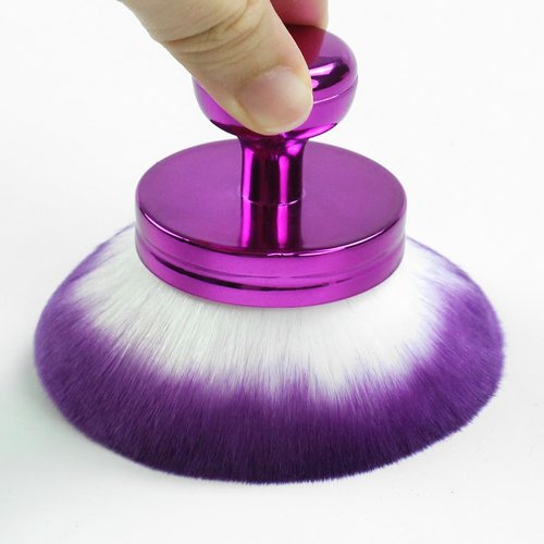 Extra Large Body Makeup Brush for Self Tanner, Leg Makeup & Bronzer Self Tan Applicator, 80mm Wide Round Head Kabuki Brush Provides More Even& Pretty Application with Drawstring Bag (Purple)