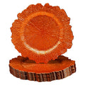 Orange Reef Charger Plates Set of 12 - Round Plastic Tableware for Events