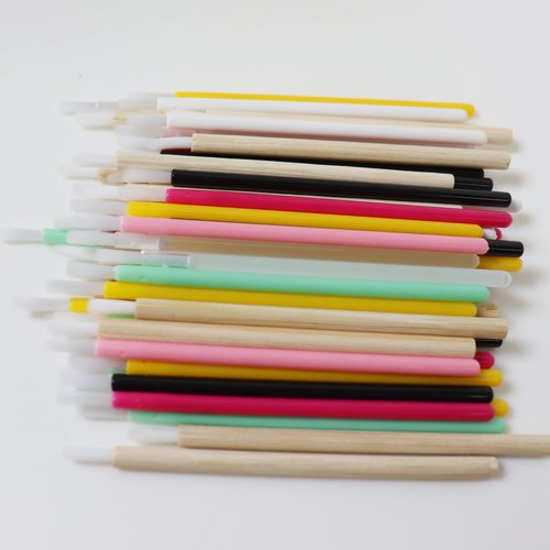 PYO Cookie Paint Brush Disposable Lip Brushes Mini Paint Brush Cookies Disposable Nail Polish Brush Paint Your Own Cookie Food Safe Paint Brushes Mini Paint Brushes Cookies (50, Wooden)