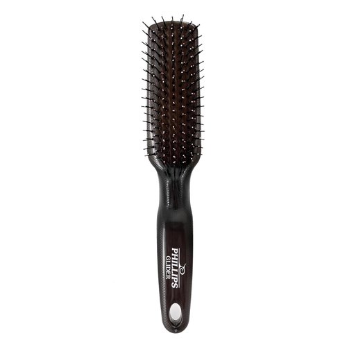 Phillips Brush Glider Detangler Brush - Black Opal | 2-Tier Nylon Bristles with Moroccan & Keratin Oils for Healthy Hair