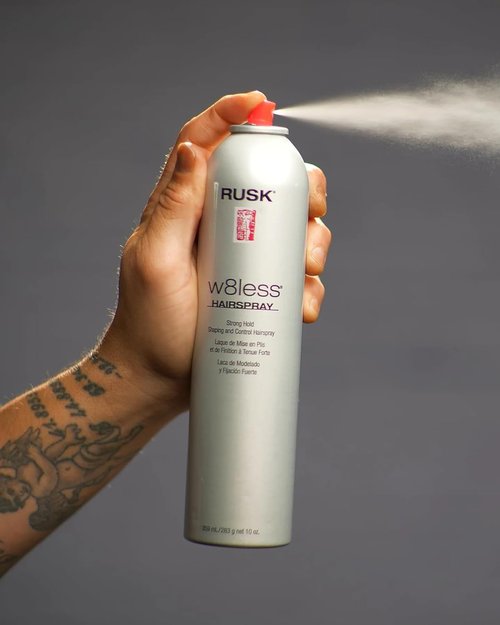 RUSK W8less Hairspray - Strong Hold & Natural Texture | Long-Lasting Support, 10 oz