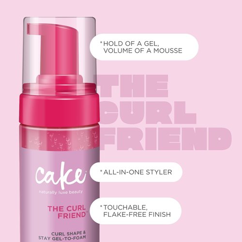 **Cake Beauty Gel-to-Foam Curl Styler - The Curl Friend | High Hold, Frizz Protection, Coconut Oil & Shea Butter - 6.8 fl oz**