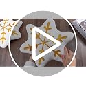 Snowflake Throw Pillows Set - Gold Winter Decorative Cushions, 2 Pieces