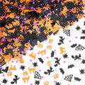 Halloween Glitter Confetti Sequins - 60g Metallic Foil Decorations, Pumpkin Bat Spider Witch Cat Star Web, Halloween Style