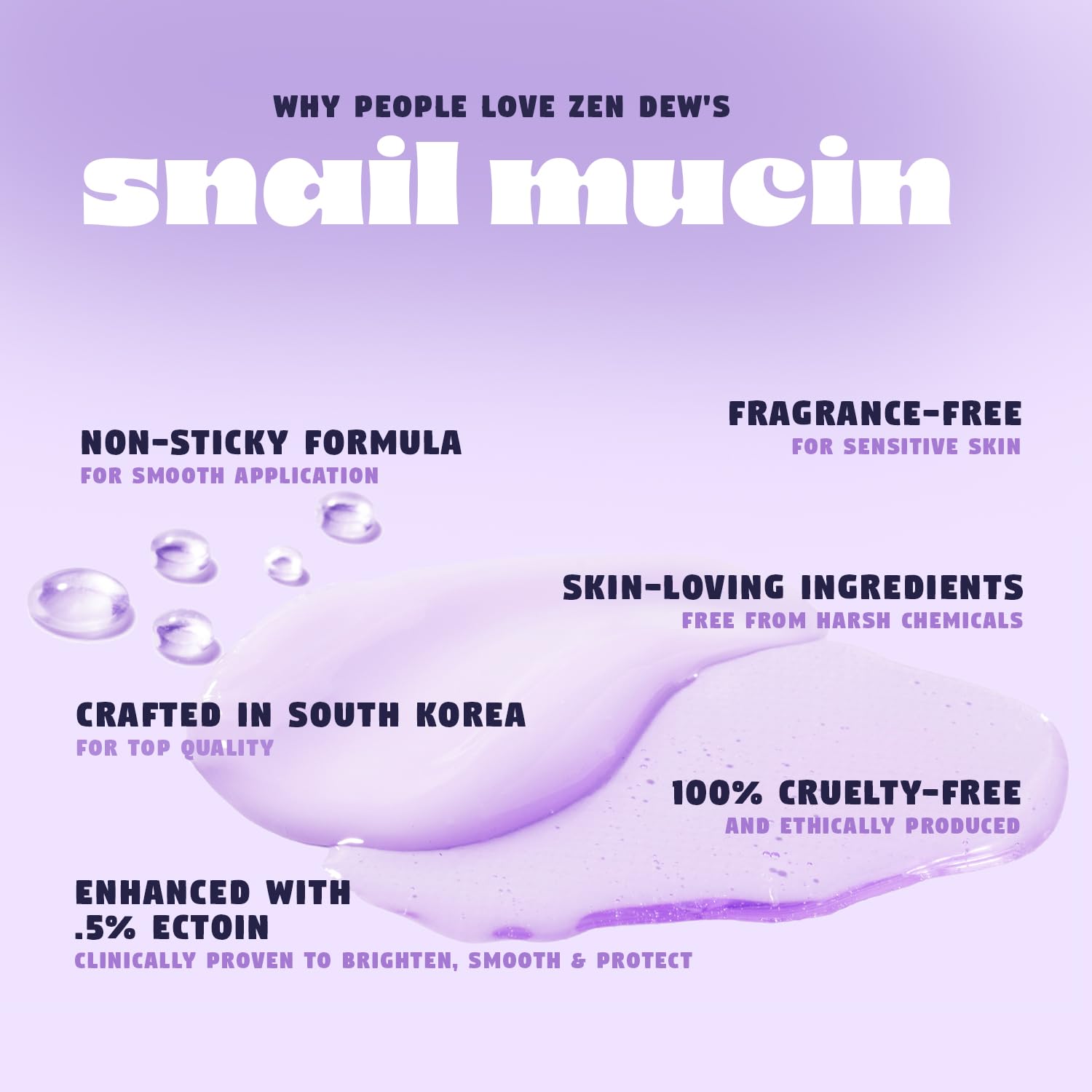 Zen Dew Moon Milk Snail Mucin Moisturizer Gel Cream (3.52 oz) Korean Snail Mucin Serum Cream that Replenishes Moisture & Leaves Skin Brighter, Plumper, Soothed & Smooth