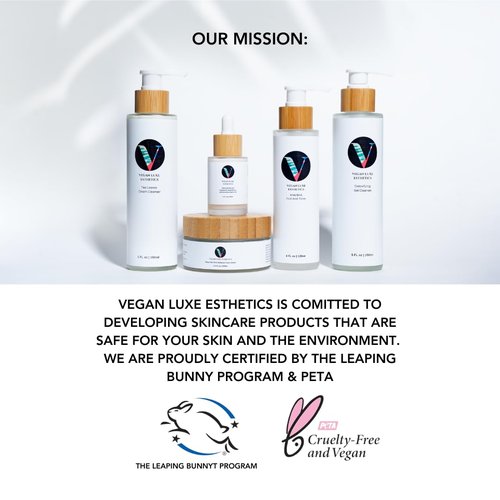 Vegan Luxe Esthetics Skincare I Detoxifying Gel Cleanser I Face Cleanser for Oily + Combination Skin Types I Controls Acne, Oil and Reduces the appearance of Pores.