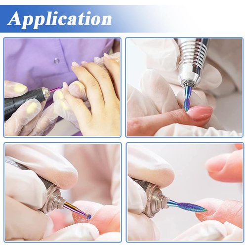 Eyech 30Pcs Nail Drill Bits Kit,Diamond Grinding Head Nail Art Drill Polish Head Kit for Acrylic Gel Nails Cuticle Manicure Pedicure