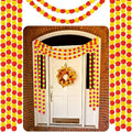 Artificial Marigold Garlands 10 Pack 5 ft Bright Red and Yellow Flower Decor