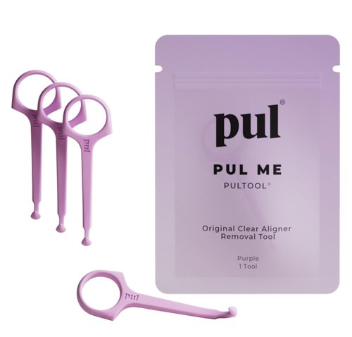 PUL Pack of 4 Aligner Removal Tool – Invisalign Remover Tool & Retainer Hook for Clear Aligners, Trays & Night Guards – Reusable Invisalign Accessories, Aligner Hooks & Retainer Removal Hook – Purple