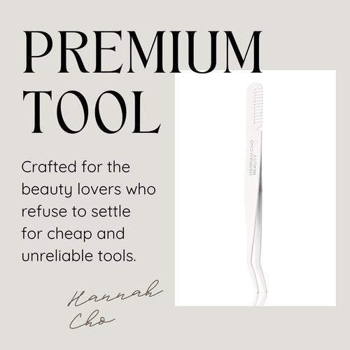 Ultimate Lash Applicator Tool with Built-in Lash Comb - Premium Coated Stainless Steel - Hannah Cho Beauty