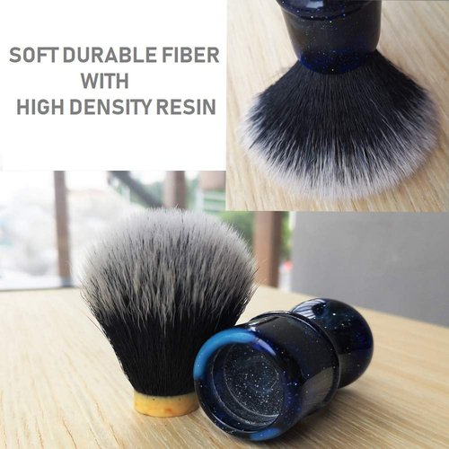 JEQUIL&CORENVEO Luxury Synthetic Shaving Brush With Aesthetic Resin Handle, 24mm Extra Dense Knot