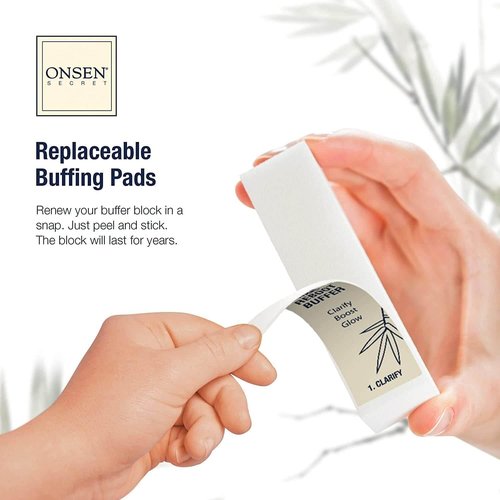 Onsen Secret Nail Care Kit - w/Cuticle Care Serum, Japanese Nail Buffer and Shine Kit - Strengthening & Shining - Spa-Quality Manicure - Organic Ingredients - Long-Lasting Shine - Easy & Safe - 1pk