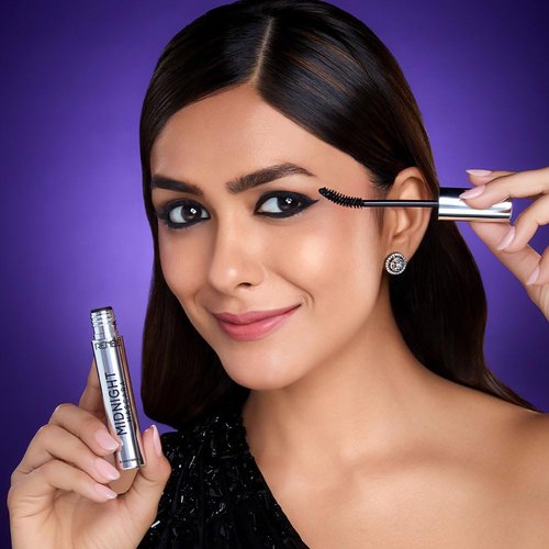 Renee Midnight Mascara - Unique 360-Degree Wand for Clump-Free Volume & Length, Darkest Black