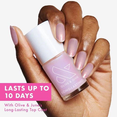 Olive & June Long Lasting Nail Polish - Spring Pastel Pink Goldfish Iridescent | Gel-Like Finish, 10-Day Wear