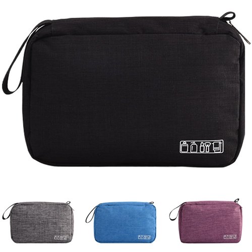 KICPUK Hanging Toiletry Bag Wash Bag Makeup Cosmetic Organizer for Women or Man,Foldable Compact Size, Super Durable Fabric Hanging Toiletry Bag(Black)